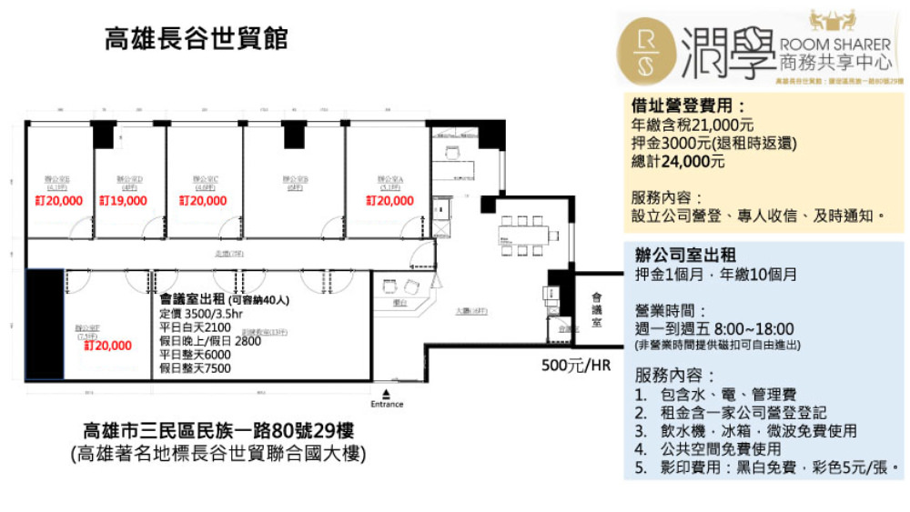 【高雄共享辦公室推薦】潤學商務共享中心～新創公司好夥伴公司 